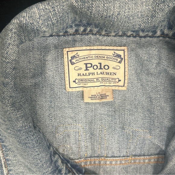 Polo Ralph Lauren Denim Jacket with State Champs & Tiger  Patch - Picture 2 of 7